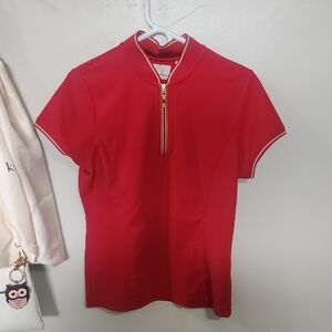 EP Pro Red Short-Sleeve Zip Polo Tee
